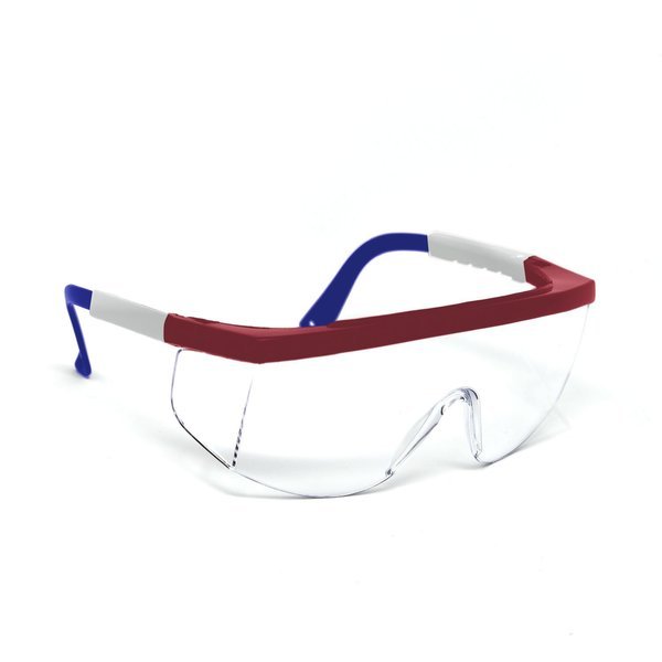 Clear Safety Glasses, Adjustable Temples, Optic Max, Mfr#: 125C